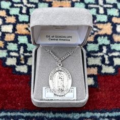 * Our Lady Of Guadalupe Sterling Silver Large Oval Religious Medal Necklace 24” * Proceeds Go To Sacred Heart Of Jesus Catholic Parish In Gr, Mi * 24” Heavy Stainless Steel Curb Chain * Next/Same Day Shipping * Recycled/Reused/Sustainable Packaging * Bundle And Save! * Feel Free To Ask Any Questions Or Make An Offer! St Stephen, Sacred Heart Of Jesus, Our Lady Of Guadalupe, Lady Of Guadalupe, Heart Of Jesus, Sustainable Packaging, Sacred Heart, Curb Chain, Our Lady