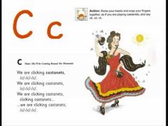 the letter c has an image of a woman in a red dress