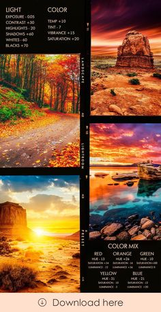 four different pictures of the same landscape