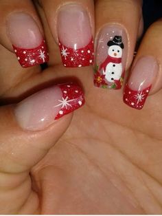 Winter Nails Acrylic, Christmas Nails Easy, Short Acrylic Nails Designs, Nail Designs Glitter