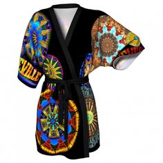 'Vibrance' Asheville Kimono Asheville North Carolina, Print Kimonos, Slim Fit Dresses, Bamboo Fabric, Kimono Jacket, Fabric Trim, Kimono Fashion, City Hall, Asheville