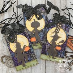 three halloween tags made by juliana michaels