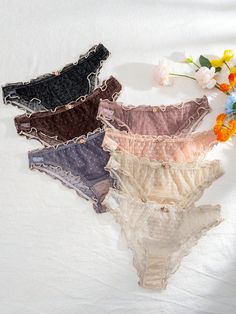 Eraneu 7pcs Women's Mesh Lingerie Panties With Frilled TrimI discovered amazing products on SHEIN.com, come check them out!