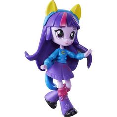 a little pony doll with purple hair and horns