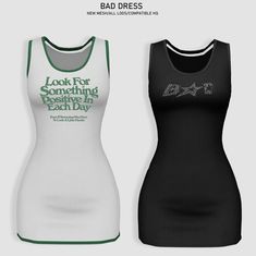 two women's tank tops with the words look for something positive in each day