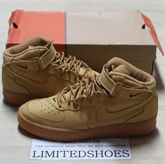 Find 2001 Nike Air Force 1 Mid B Flax Wheat 624039-221 Us 11 High 07 Lv8 Tisci Black on eBay in the category Clothing, Shoes & Accessories>Men>Men's Shoes>Athletic Shoes. Nike Force 1, Nike Air Force 1 Mid, Air Force 1 Mid, Nike Force, Box Shoes, Trail Running Shoes, Nike Air Force 1, Trail Running, Fashion Sketches