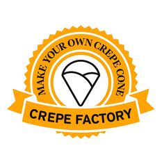 the logo for make your own crepe cone, which is yellow and black