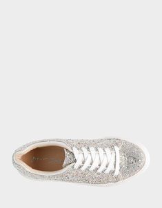 SIDNY RHINESTONES - SHOES - Betsey Johnson Flower Boutique, Dress Flats, Rhinestone Shoes, Crossbody Clutch, Lacing Sneakers, Flat Sneakers, Blue Jewelry, Platform Sneakers, Sneaker Heels