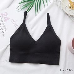 Lasaky - Sleeveless Backless Camisole with Sexy Wrap Front Design - Stylish Layering Essential Tube Top Bra, Female Streetwear, Bra Materials, Bandeau Tops, Backless Crop Top, Color Caramelo, Crop Top Bra, Female Girl, Cropped Tops