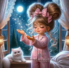 Cute Good Night Cartoon, Good Night Cute Images Cartoon, Goodnight Illustration, Good Night Disney Images, Goodnight Fairy Images, Goodnight Messages, Wall Workout, Cute Animal Illustration, Girly Art Illustrations