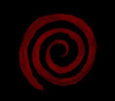 a red spiral on a black background