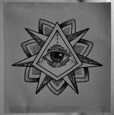 an all seeing eye in the center of a triangle