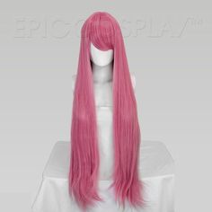 Persephone - 40 inch Princess Pink Mix Long Bang Straight Cosplay Wig Straight Long Wig, Wigs Anime, Pink Wigs, Wigs Color, Rainbow Wig, Style Chart, How To Cut Bangs, Anime Wigs, Grey Wig