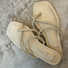 Dolce Vita Leanna Cream Sandal. Size 6. Brand New. New Been Worn. Chic Synthetic Lace-up Beach Sandals, Chic White Lace-up Beach Sandals, Elegant Beach Lace-up Synthetic Sandals, Chic Lace-up Toe Post Sandals For Beach, Chic Toe Post Lace-up Sandals For Vacation, Chic Adjustable Beige Sandals, Chic White Lace-up Sandals For Vacation, Cream Sandals With Adjustable Strap For Summer, Chic Beige Lace-up Sandals For Beach