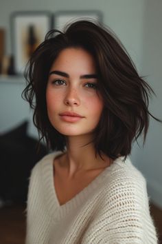 19 Quick Wavy Bob Hairstyles That Are Simple to Keep in 2024 Check more at https://howcandothis.com/hairstyleideas/19-quick-wavy-bob-hairstyles-that-are-simple-to-keep-in-2024/ Wavy Bob Haircuts, Thick Wavy Hair, Wavy Bob Hairstyles, Short Brown Hair, Shoulder Length Hair Cuts, Short Hairstyles For Women, Womens Haircuts, Wavy Hair