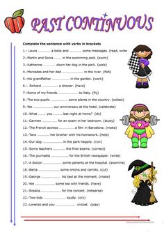 the past continuous tense worksheet with pictures and words to describe in each language