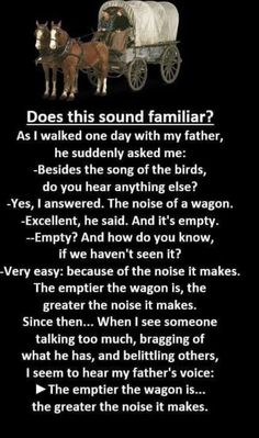 a poem with horses pulling a wagon on it's back and the words does this sound familiar? as i walked one day with my father, he