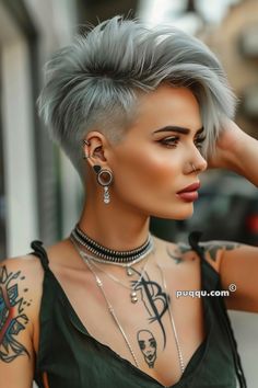 Mohawk Haircut for Women: Bold, Edgy, and Unapologetically You - Puqqu Trendy Edgy Haircuts, Undercut Colored Hair, Mohawks For Women, Hair Color Ideas For Pixie Haircut, Short Edgy Haircuts For Women, Short Mohawk Hairstyles For Women, Short Edgy Pixie Haircut, Sassy Pixie Haircut, Edgy Pixie Cut