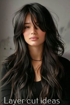 medium length hair cuts | medium hair styles Layers Haircut, Hair Secrets, Long Layered Haircuts, Long Black Hair, Long Layered Hair, Haircuts For Long Hair