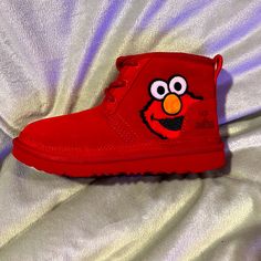 Super Cute Elmo Ugg Boots. Size 2 No Box. (Was Thrown Away) Brand New Never Worn. Casual Boots With Red Sole And Round Toe, Red High-top Casual Boots, Casual Red High-top Boots, Casual Red Boots With Rubber Sole, Red Low-top Casual Boots, Playful Red High-top Sneakers, Cute Red Sneakers For Streetwear, Cute Red High-top Sneakers, Playful Red Sneakers With Round Toe