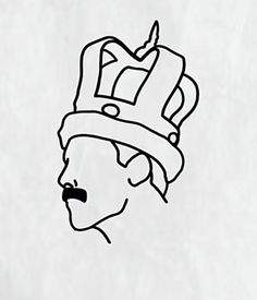 a black and white drawing of a person wearing a hat