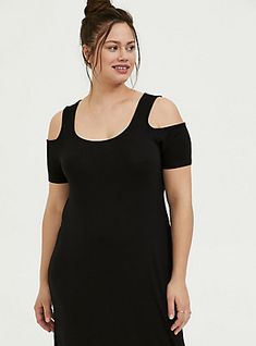 Super Soft Black Cold Shoulder Maxi Dress, DEEP BLACK Cutout Shorts, Cold Shoulder Maxi Dress, Ruched Maxi Dress, Mesh Maxi Dress, Jaclyn Smith, Belted Midi Dress, Deep Black, Mini Wrap Dress, Black Rib