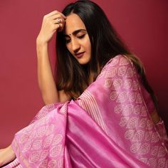 House of Ayuda on Instagram: "Tulip Pink Hand-Block Printed Chanderi Saree" Open Arms, Luxury Fabrics, Block Print, Hand Dyeing, Tulips, Royalty