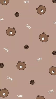 a brown bear with cookies on it's face and the word sore written in white