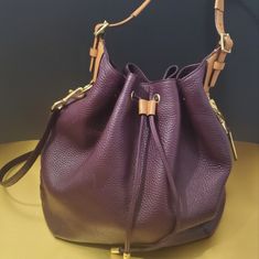 Shoulder As Well As Crossbody Leather Bag. Inside Features: 2 Pockets Good For Cellphone Or Small Items And Wallet Size Zip Pocket. It Was Barely Used, Great Condition. Purple Leather Bags With Removable Pouch, Chic Purple Shoulder Bag With Zipper Closure, Coach Purple Crossbody Shoulder Bag, Purple Shoulder Bag With Double Handle And Zipper Closure, Crossbody Leather Bag, Purple Shoulder Bag With Gold-tone Hardware And Double Handle, Bag Inside, Bags Coach, Plum Color