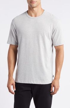 Lightweight and versatile, this burnout-inspired T-shirt made with cotton and viscose makes a great choice for layering and always looks great on its own. Crewneck Short sleeves 50% polyester, 38% cotton, 12% viscose Machine wash, tumble dry Imported Summer Layering Crew Neck T-shirt, Cotton Scoop Neck T-shirt For Layering, Cotton Scoop Neck Layering T-shirt, Heather Grey, Looks Great, Layering, Tee Shirts, Short Sleeves, Nordstrom