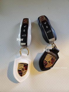 three different types of car key chains on a table