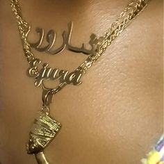 Necklaces Arabic Custom Necklace KHLOE JEWELS Custom Jewelry Arabic Jewelry Necklaces, Arabic Necklace, Dope Jewelry Accessories, Arabic Jewelry, Diamond Accessories, Arabic Design, Real Gold Jewelry, Nameplate Necklace, Google Translate