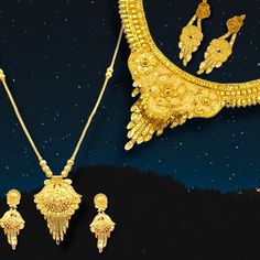 "Handmade, 1 Gram Combo, Gold Plated, Fancy, Design & Made by Real Gold Jewellery Workers, Party-wear, Festival wear, Necklace, Earrings with Chain Pendant Jewellery Set. SKU - JAS ROYAL 003 Matal Based - Brass Copper  No of image - 7 Size - (free size) Colour - Gold, Pack of - 10 (if Jewellery box include then pack of 11) 1 Short Necklace 4 Piece Earrings 1 Chain 1 Pendent 1 Necklace Back Dori 2 Piece Kaan Chain (Earrings Support) 1 Jewellery Box  Chain S Hook / Earring Pushback  Kee Fituter - Luxury 22k Gold Danglers For Celebration, Elegant Gold Sets For Festive Season, Elegant Gold Sets For Festive Occasions, Eid Celebration Jewelry Sets With Latkans, Gold Party Sets For Diwali, Elegant Sets With Latkans For Gifts, Elegant Gift Sets With Latkans, Elegant Jewelry Sets With Latkans For Eid, Bridal Necklace With Latkans For Celebration