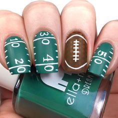 31 Trendy Football Nails - Ak Pal Kitchen Game Day Nails, Super Bowl Nails, Nfl Nails, Nail Designs Simple, Jersey Nails, Fan Nails