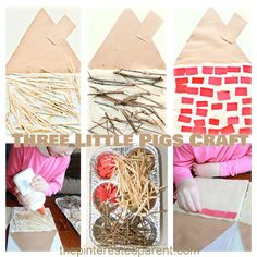 the process for making an origami house made out of sticks and paper plates