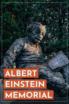 an image of albert einstein memorial with the words albert einsten memorial on it