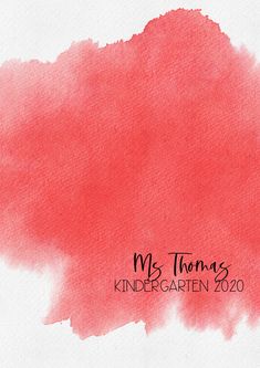 a red watercolor stain with the words ms thomas written on it