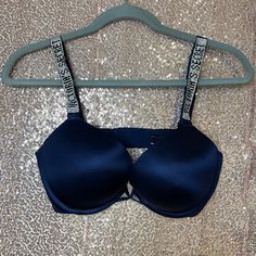 Victoria’s Secret Shine Strap Bombshell Bra Never Worn Size 34d Navy Blue Victoria Secret Bombshell, Sleep Wear, Victoria Secret Bras, Victoria Secret, Women's Intimates, Victoria’s Secret, Victoria's Secret, Color Blue, Navy Blue