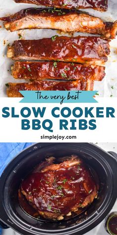 the best slow cooker bbq ribs recipe is easy to make and so delicious