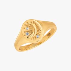 Tarot Moon Signet Ring Gold Moon Signet Ring, Tarot Moon, Signet Ring Gold, Gold Signet Ring, Everyday Luxuries, Ring Size Guide, Ring Gold, Signet Ring, The Universe