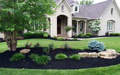 a house with landscaping in the front yard