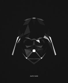 darth vader poster in black and white with the words darth vader on it