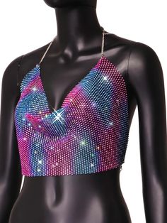 Rhinestone fishnet top made of a very stretchy fabric. Bust: 30,31”- 38,98” Length:7,87” Fishnet Top, Chain Top, V Cute, Satin Long Sleeve, Swimsuit Set, Green Shirt, Vest Top, Stripe Sweater, Metal Chain