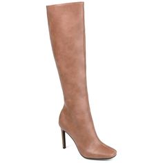 Take your shoe collection up a few notches with this heeled boot, detailed with an extra-wide calf. Please refer to size chart for calf measurements. • Square-Toe • Inside Zip • 15 1/2- in Shaft Height • 4 mm Tru Comfort Foam™ Footbed • 3 1/2- in Stiletto • Vegan Leather All measurements are approximate and were taken using a size 6. Please note measurements may vary slightly by size. Highheel Boots, Boot Collection, Wide Calf Boots, Wide Calf, Calf Boots, Black 7, High Heel Boots, Fall Wardrobe, Knee High Boots