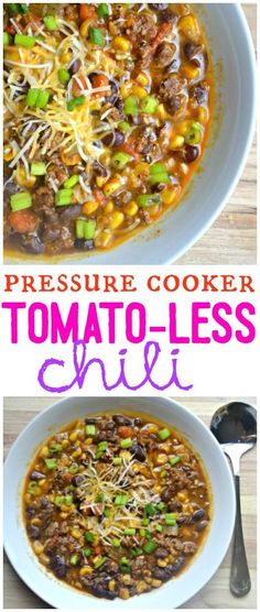 this pressure cooker tomato - less chili is the perfect way to use up those leftovers