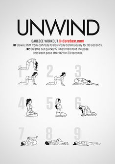 a poster with instructions for how to do an unwind on the back and shoulders