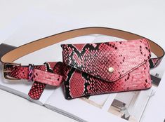 Item Type:Waist Packs Main Material:PU Gender:Women Style:Fashion Pattern Type:Serpentine Shape:Pillow Model Number:B21 Strap Drop:102 Material Composition:PU leather Item Length:17 Rectangular Pink Belt Bag, Trendy Pink Rectangular Belt Bag, Waist Bags For Women, Waist Bag Fashion, Leather Phone Pouch, Waist Bag Women, Leather Waist Bag, Snake Skin Pattern, Leg Bag