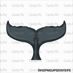 a black whale tail shaped object on a white background