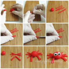 instructions to make an adorable crab puppet