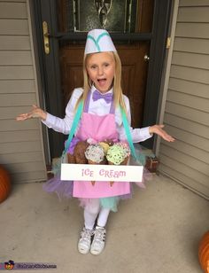 Five Year Old Halloween Costume, Ice Cream Vendor Costume, Ice Cream Server Costume, Ice Cream Parlor Costume, Ice Cream Seller Costume, Halloween Ice Cream Costume, Ice Cream Shop Costume, Family Ice Cream Costume, Toddler Ice Cream Costume